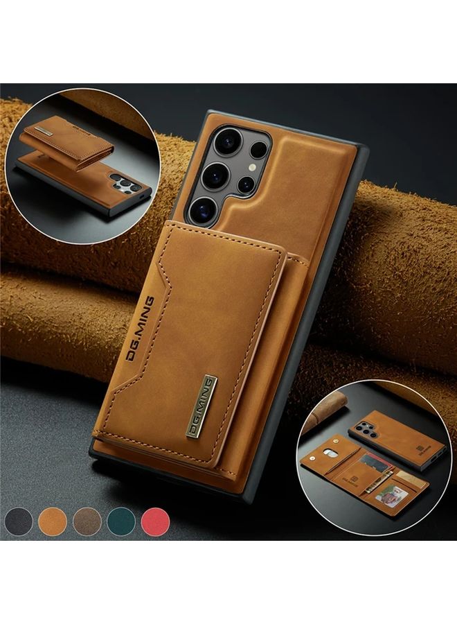 حافظة Samsung S23 Ultra محفظة سوداء مغناطيسية قابلة للفصل مع حامل مقاوم للصدمات - Image 1